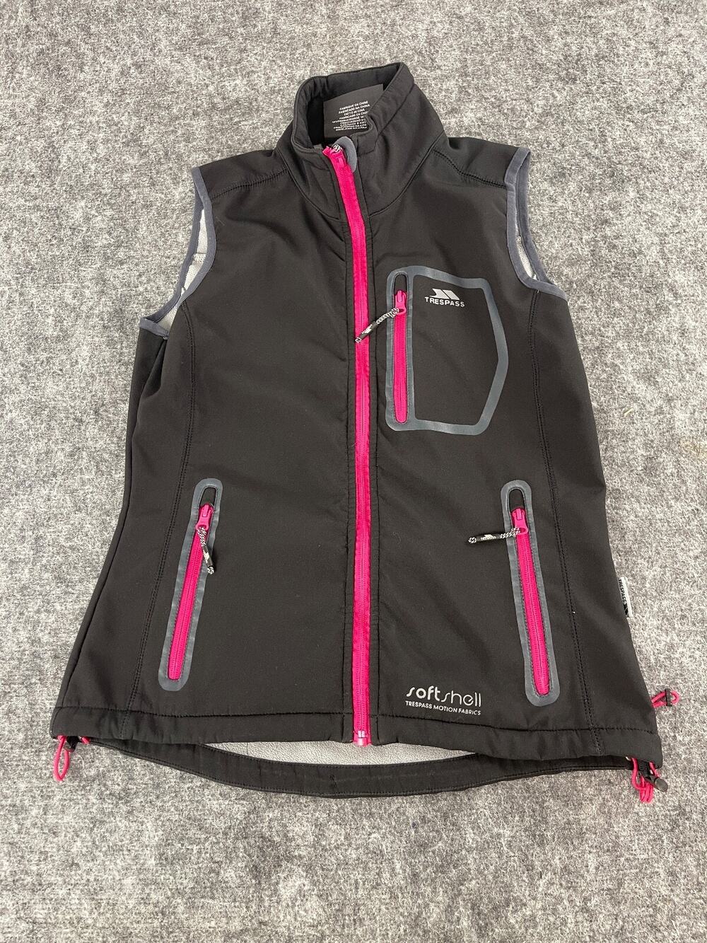 Trespass Vest Womens Small Black Soft Shell Sleeveless Jacket Pockets n95